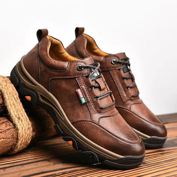 Xajzpa Offical Men's Sneakers Leather Men Casual Shoes Moccasins Breathable Retro Men Sports Walking Shoe Outdoors Hiking Sneakers